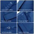 WYWK Men's 3-Piece Suit Prom Wedding Set-Royal Blue-M