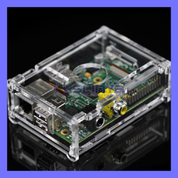 Transparent Acrylic Raspberry Pi Case Enclosure Computer Box Clear Hard Aluminum Heatsink Model B (PI-B1)