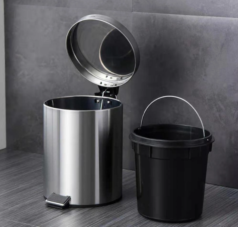 Household pedal stainless steel trash can