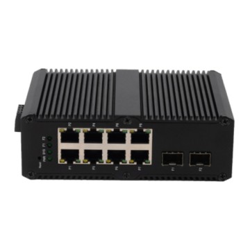 12-36VDC Smart Managed Network Switch: 8 Gigabit + 2 Uplink Ports, Dual DC