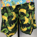 남자 하와이 바나나 패턴 프린트 해변 반바지