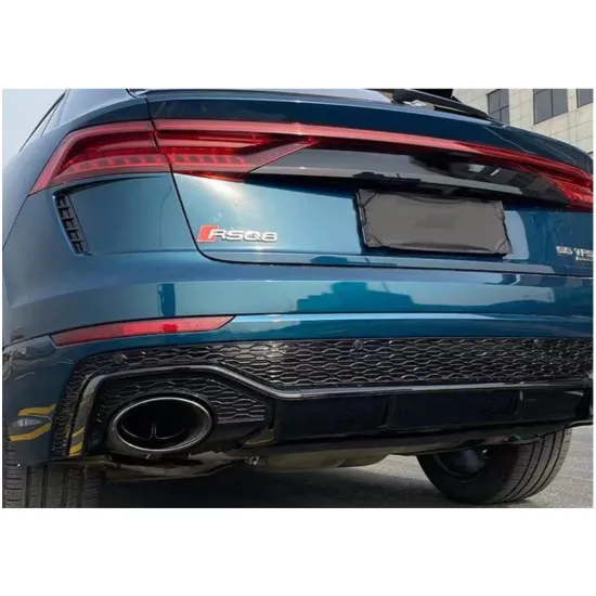 High Quality Body Kit Parts for Audi Q8 to RSQ8 2018-2022: Rear Bumper and Diffuser with Exhaust Pipe
