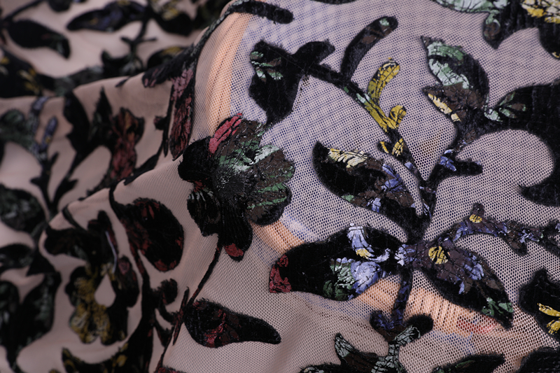 Velvet Laser Cut Embroidery Fabric