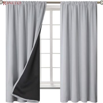 Custom size thick double layer 100% blackout curtain