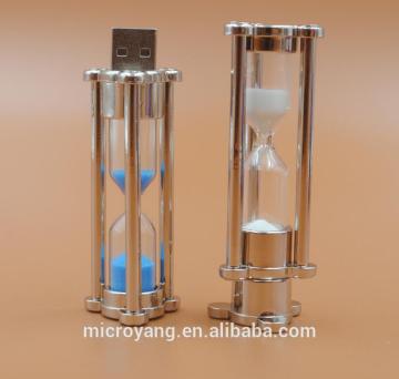 New Arrival Delicate Sand Glass Usb stick Metal Usb Flash Drive Pen drive