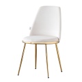Silla de comedor moderna con patas de acero inoxidable dorado