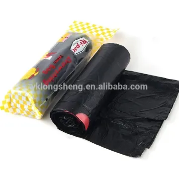 black roll drawingstring garbage bags