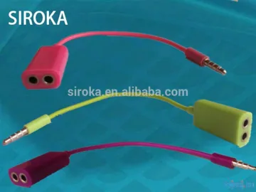 Wholesales 2 Audio 3.5mm Jack Earphone Splitter For Cell Phone