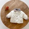 Children's Colorful Plaid Trench Coat And Padded Jacket