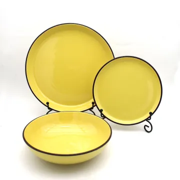 Wholesale Yellow Glazed Dinner Plates Sets