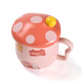 Ceramic 3d Red Mushroom Coffee Mug with Lid