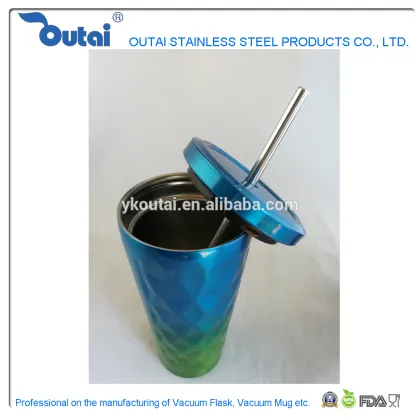 Double Wall Stainless Steel Starbucks Mug With Straw Cola Mug Keep Cold