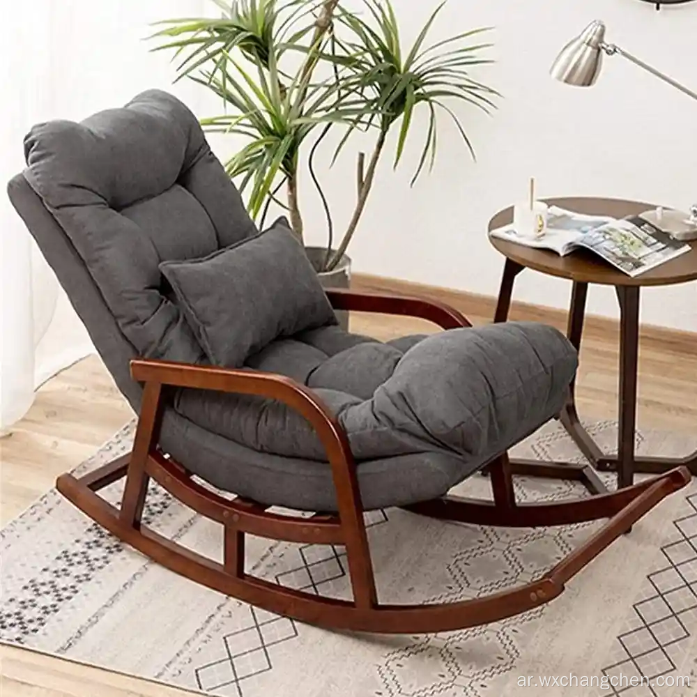 Nordic Home Furniture Factory Direct Wood Colening Fabric Recliner Leisure Hotel Rock