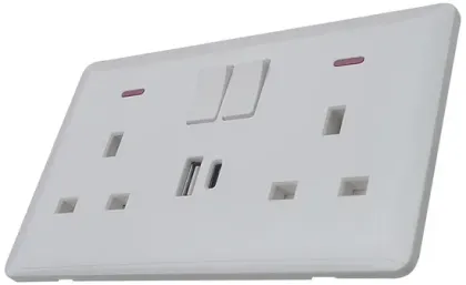 13A Neon-Indicated 2-Gang DP Switched Socket