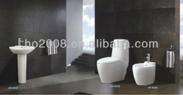 bathroom suit set pedestal basin washdown one piece toilet bidet 8102