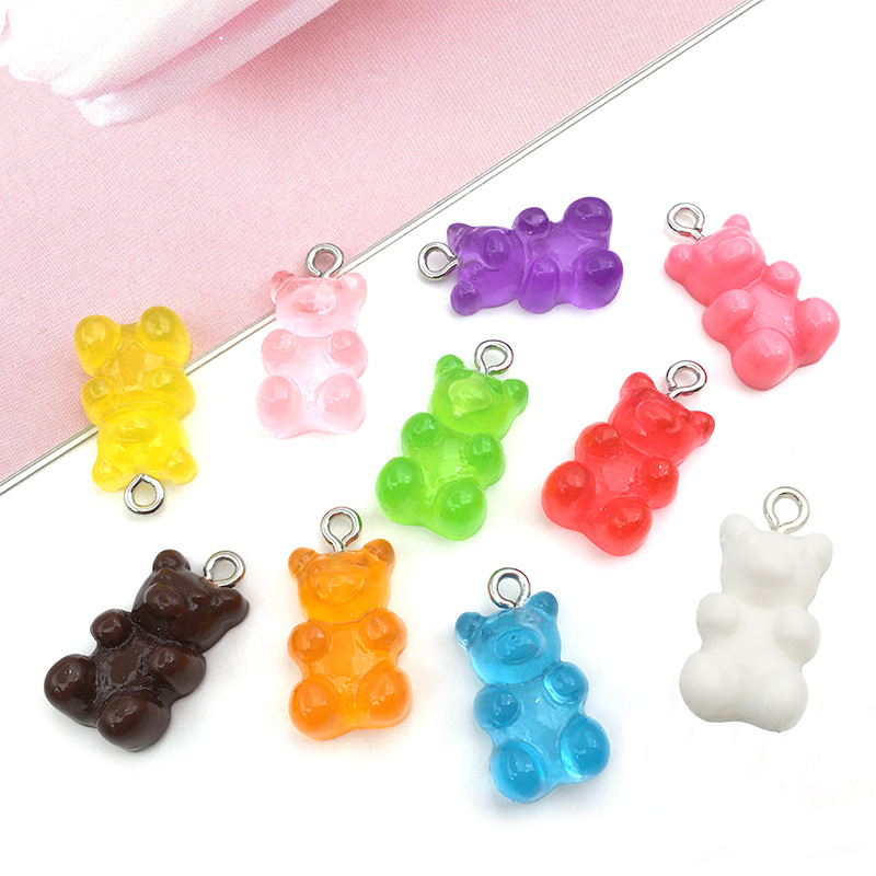 Resin small bear charms diy for jewelry making