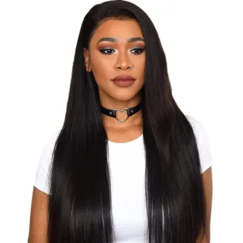 360 Lace Frontal Human Hair Wigs for Black Women Remy Brazilian Silk Straight Lace Front Wig Pre Plucked With Baby Hair