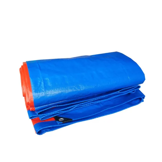 High Quality Waterproof Tear Resistant PE Tarpaulin - 90g, 120g, 130g, Blue/Orange