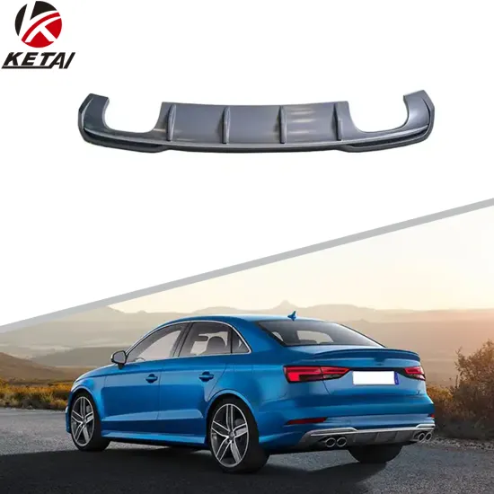 S-Line S3 Style Car Bumper Rear Diffuser for Audi A3 Sedan 2017-2020