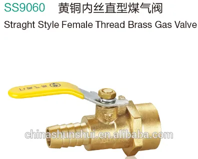 SS90601 Staight style female thread brass gas valve locking