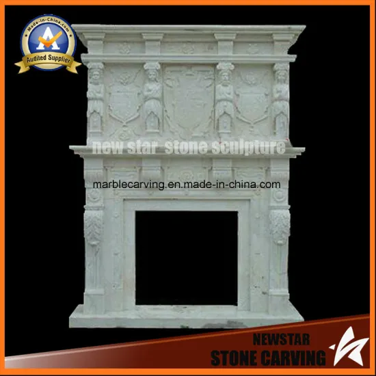 White Marble Decorative Woman Stone Fireplace