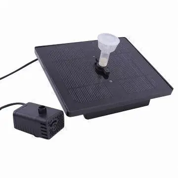 Solar panel fountain pump with light
