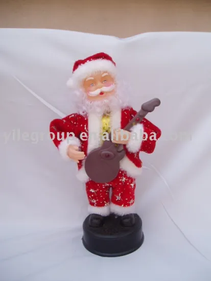 10"santa playing guitar
