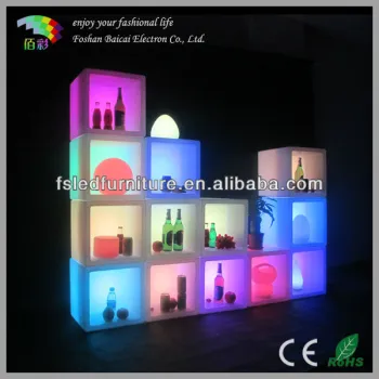 Durable Plastic led ice bucket/led illuminated bucket for nightclub