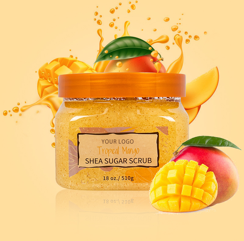 Mango Tropika Gosok Badan Shea Salt Salt yang Tidak Diperbaharui