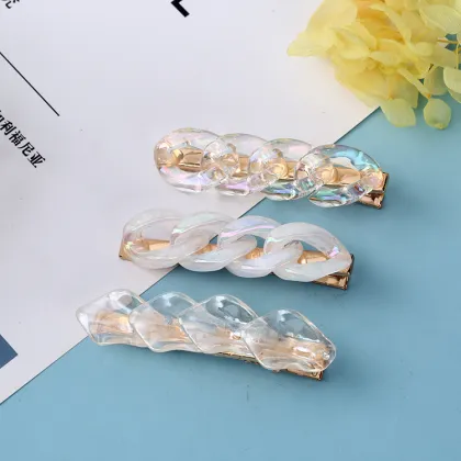 acrylic chain hair barrettes