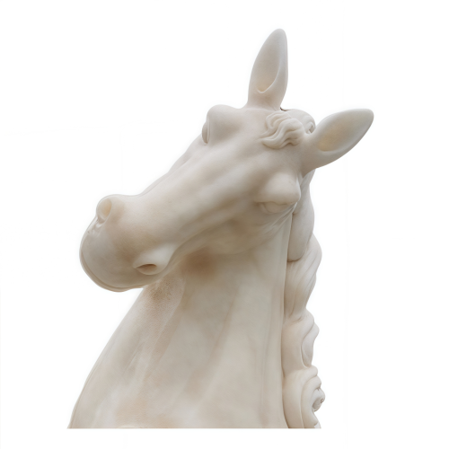 Estatua ecuestre de mármol mitológico clásico