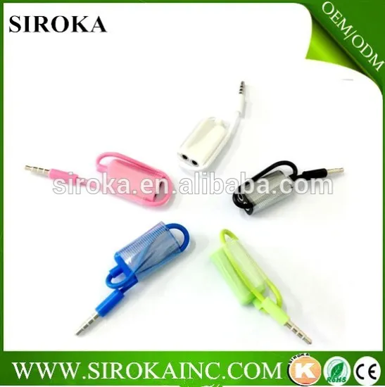 Best Selling 3.5mm Earphone Splitter Adapter audio cable For Iphone,Ipad,Ipod, Android phones