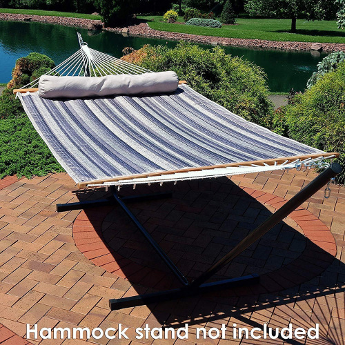 Hammock a doppia dimensione trapuntata con barra di legno