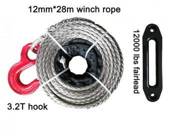 12mm 28m  Winch Rope With Hook Fairlead