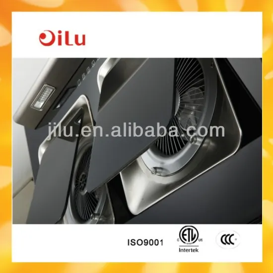 Black glass kitchen Range hood with two motor