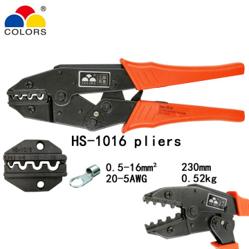 COLORS HS-1016 crimping pliers for non-insulated terminals clamp european style capacity 0.5-16mm2 20-5AWG hand tools
