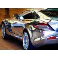 Liner de mascotas de alto estiramiento Silver Chrome Car Wrap