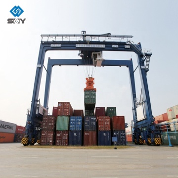 60 Ton Double Girder Rubber Tyred Gantry Crane for Boat Construction and Container Lifting