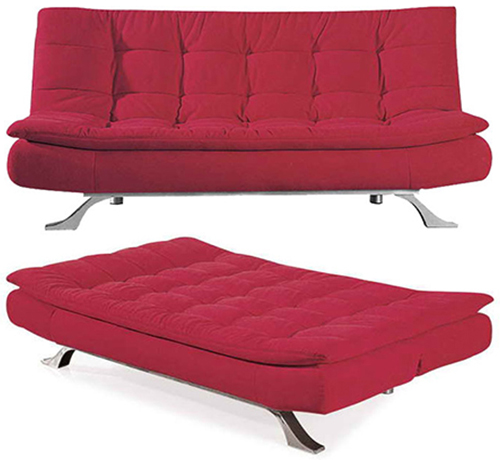 Red Fabric Sofa Bed