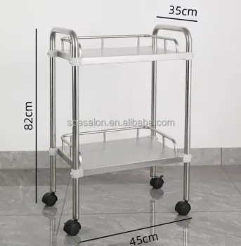 Stainless Steel 2-Shelf Rolling Cart for Labs and Hospitals