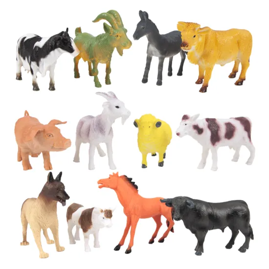12-Piece DIY Kids' Farm Animal Toy Set: A Solid Zoo Animal Wild Figures Playset for Learning and Education