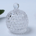 Kristallen ronde glazen potten met glazen deksel