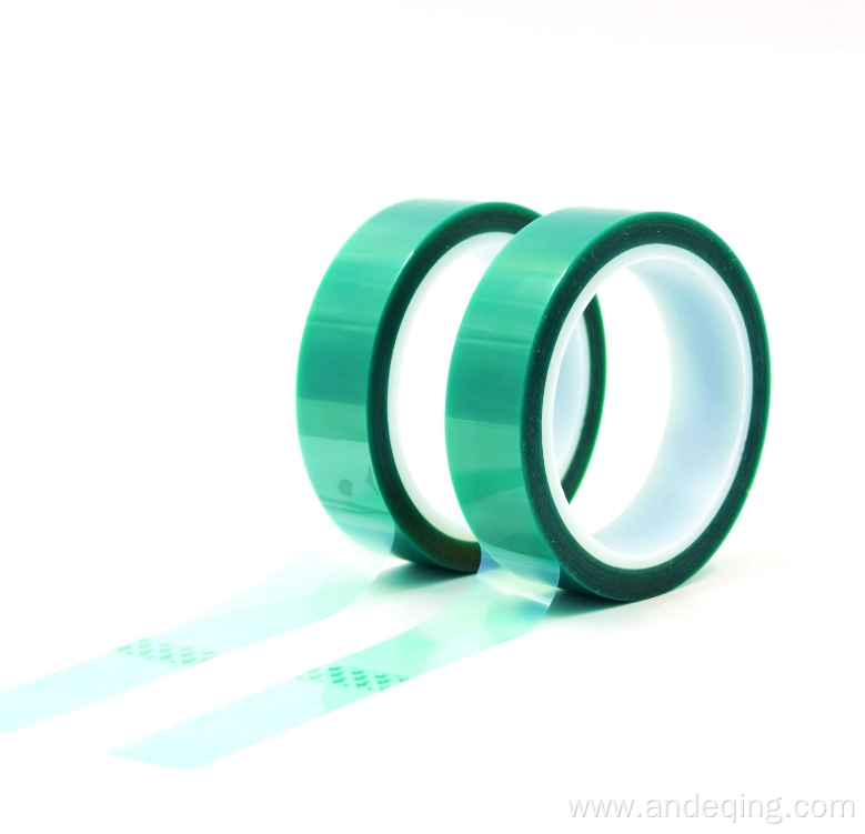 PET Silicone Non Adhesive Green Polyester Tape