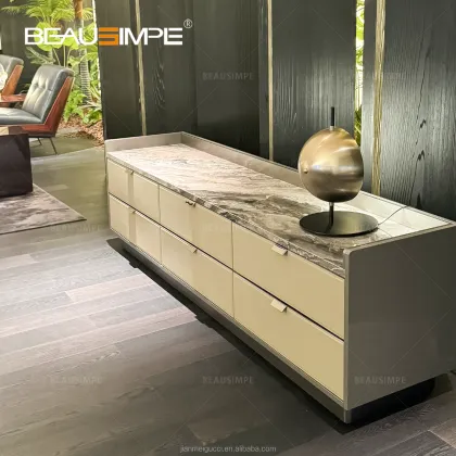 Minimalist Marble Tabletop TV Cabinet