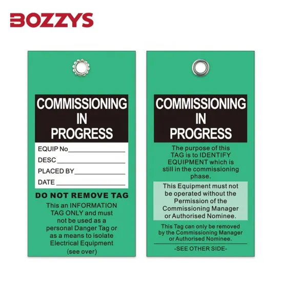 BOZZYS 145x75mm 2-Sided PVC Weatherproof Safety Lockout Tagout Tags for Industrial Equipment Overhaul