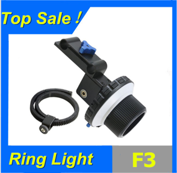 Professional DSLR Follow Focus F3 for 15mm rod support 5D2 7D 60D 550D camera DV HDV