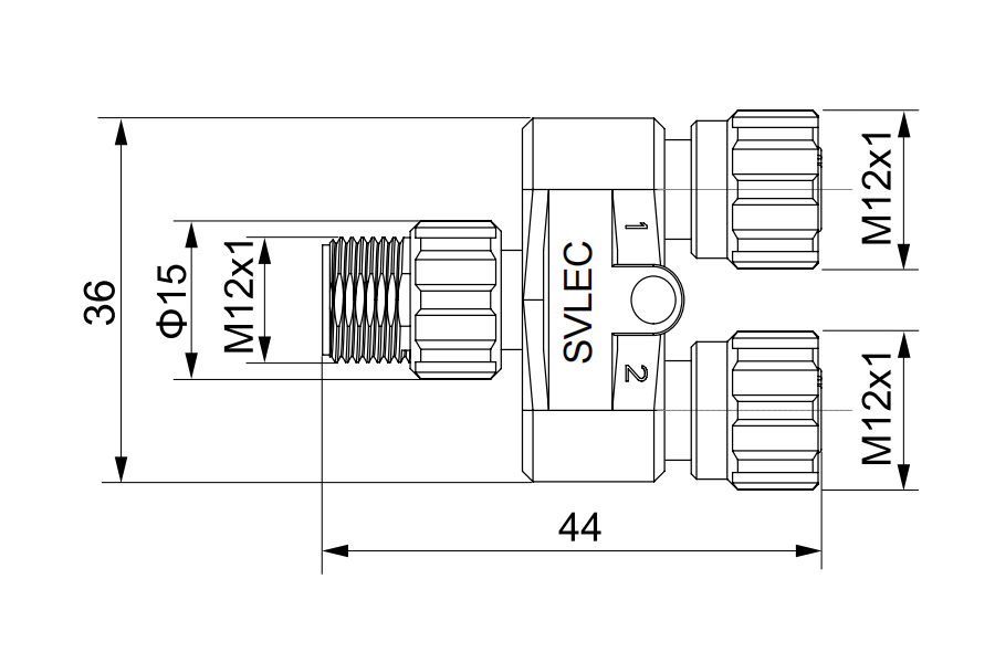 M12 Male to 2M12 Female Y Splitter Connector China Manufacturers ...