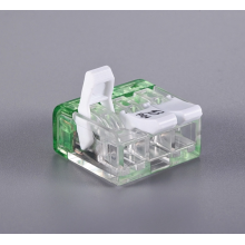 Push wire connector in plastic housing