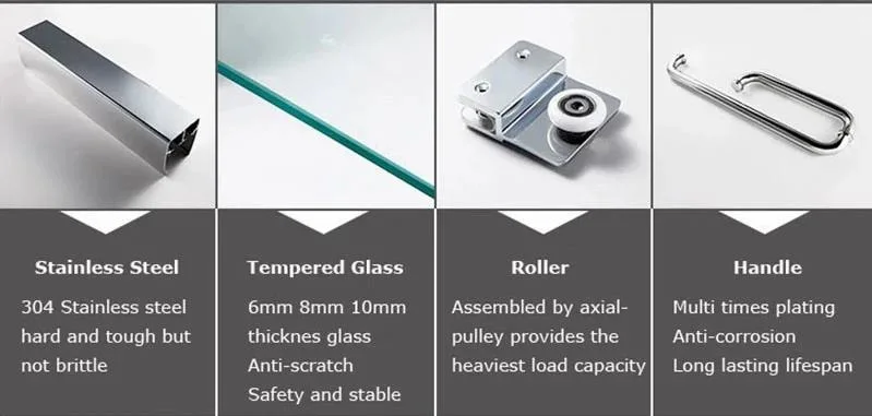 Sally Frameless 8mm Reversible Cubicle Glass Shower Room Bathroom Enclosure Hinge Glass Shower Door