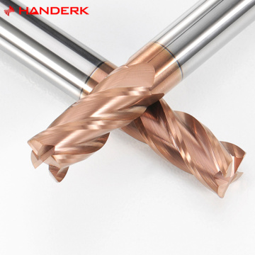 Professional Handerk High Performance 55HRC Solid Carbide End Mill Set with AITiN Coating for CNC Tool and Corner Radius Milling Cutter